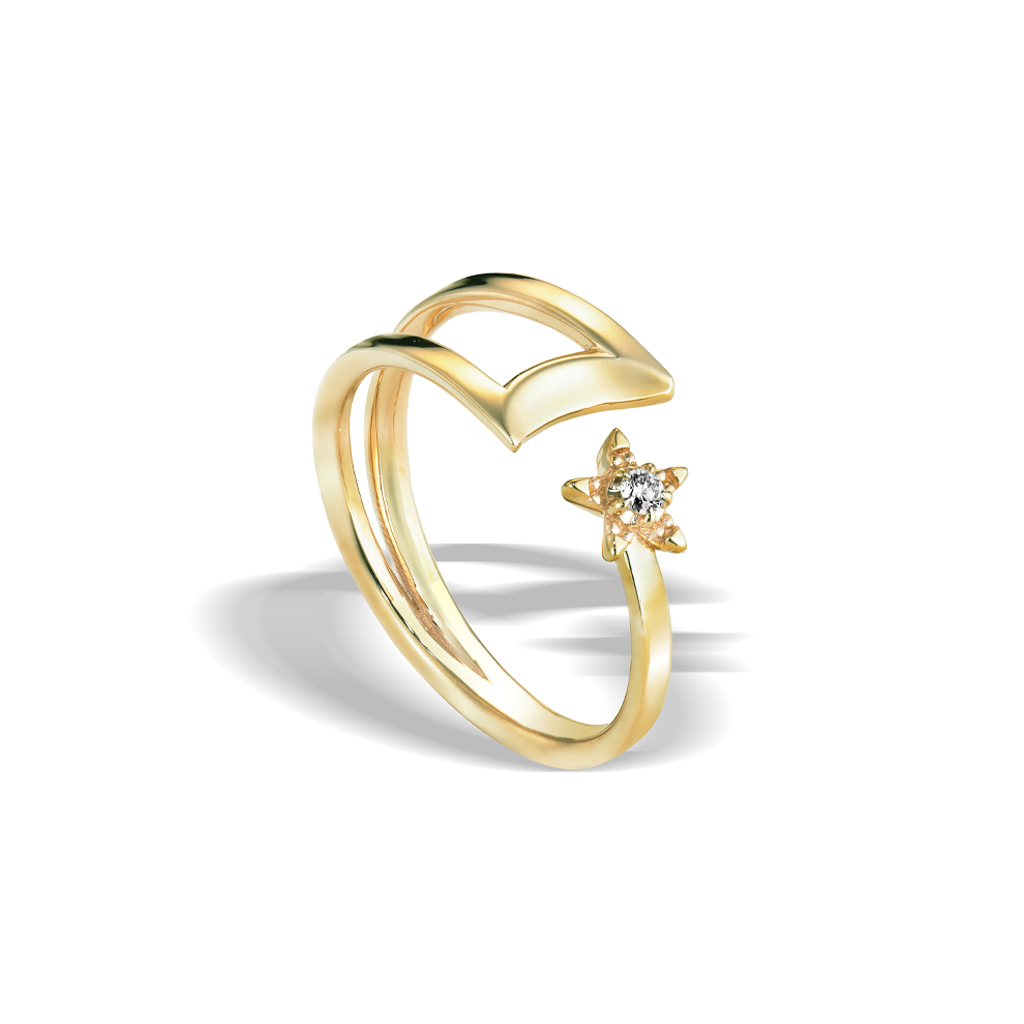 SHOOTING STAR PINKIE RING(2JR0525)K10 ピンキーリング｜スター