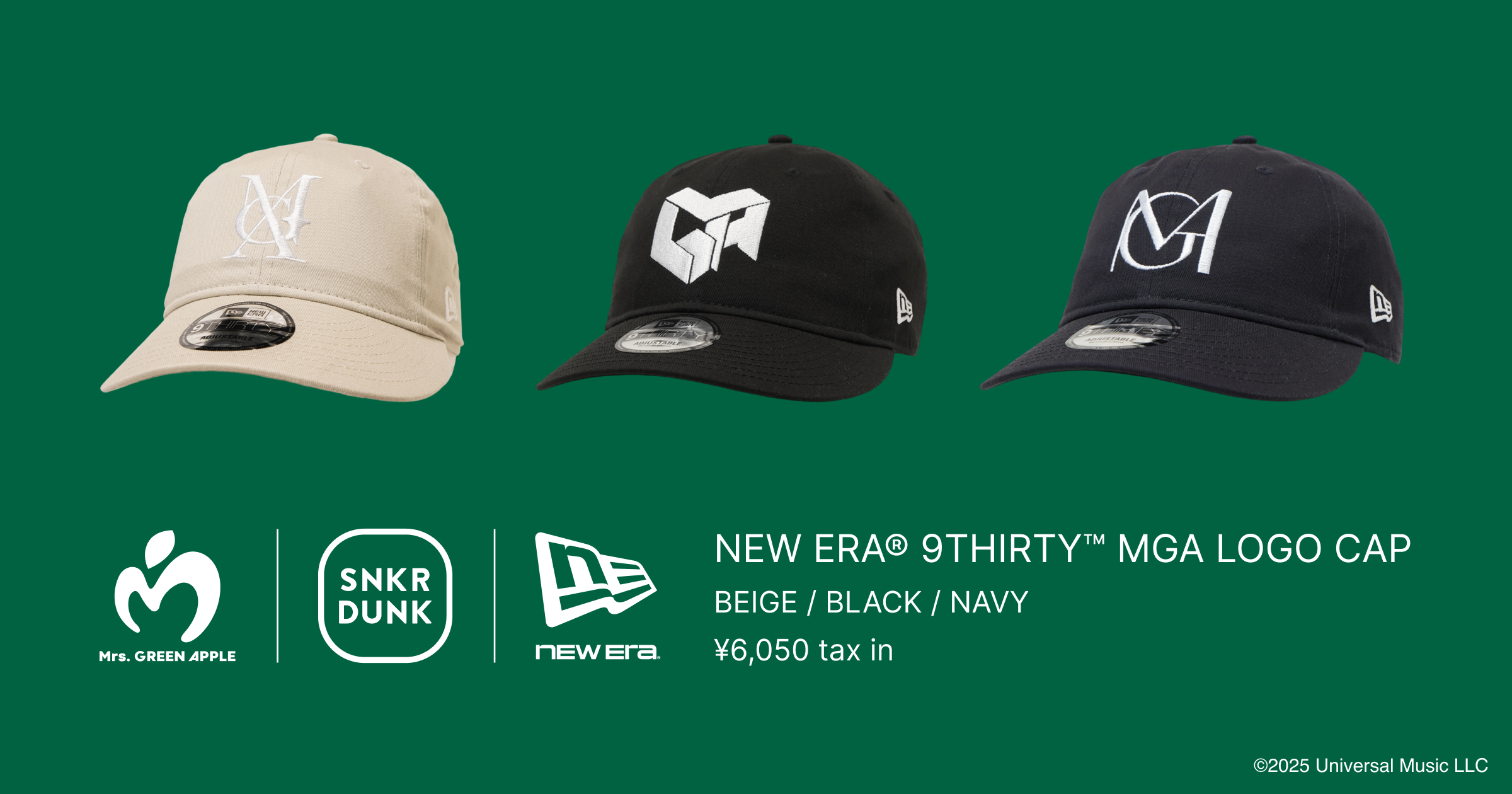Mrs. GREEN APPLE × SNKRDUNK、NEW ERA®コラボアイテム、11月18日(火