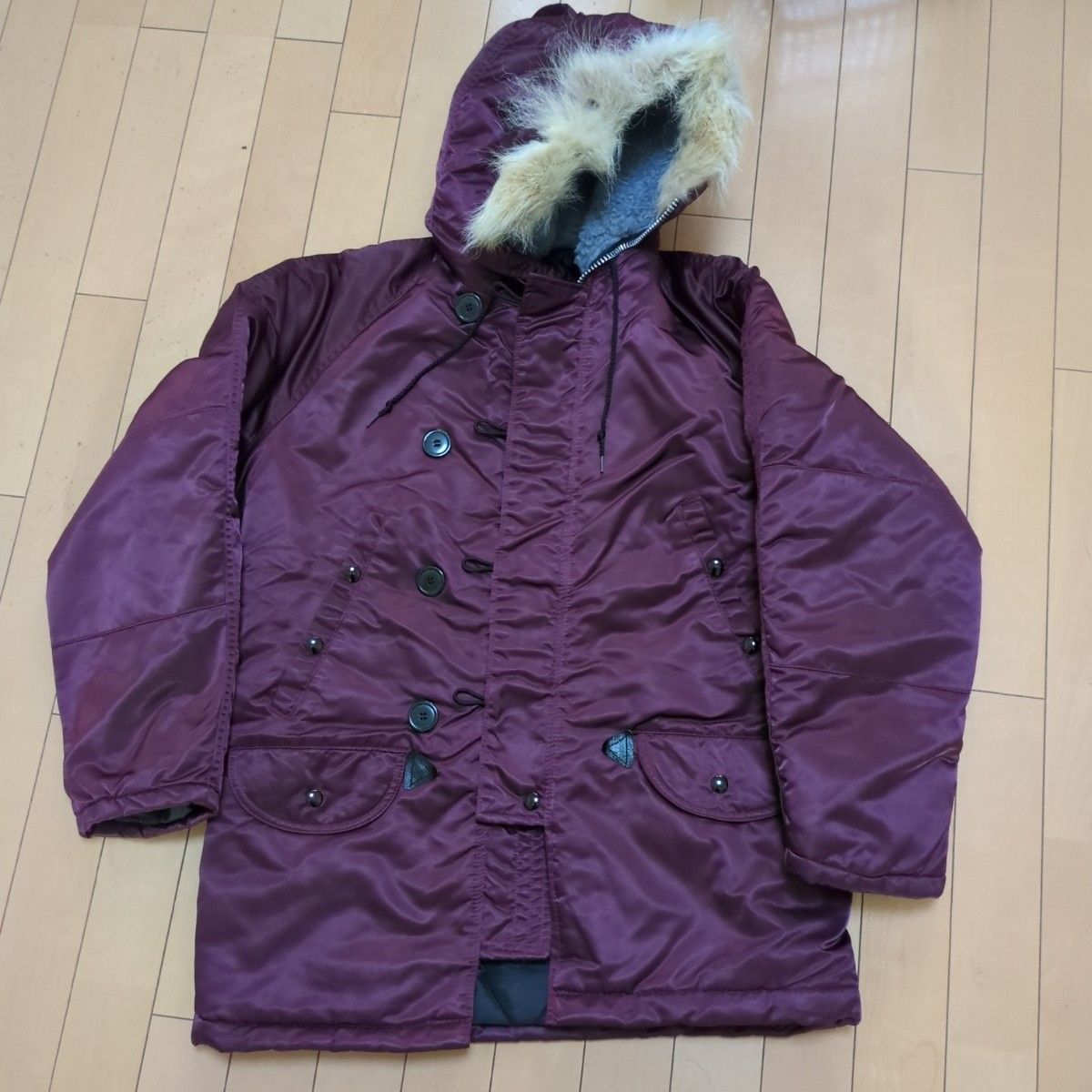 N-3B フライトジャケット モッズコート ファー付き エンジ色｜Yahoo