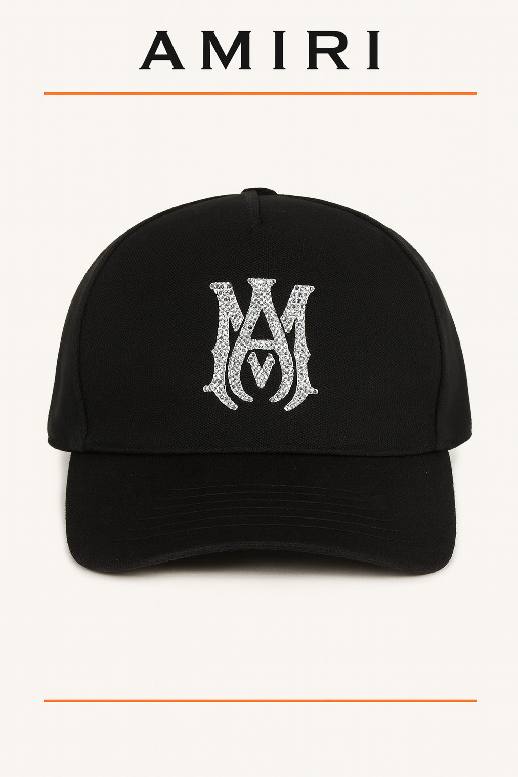 Amiri MA Crystal Hat フロントロゴラインストーン キャップ (AMIRI