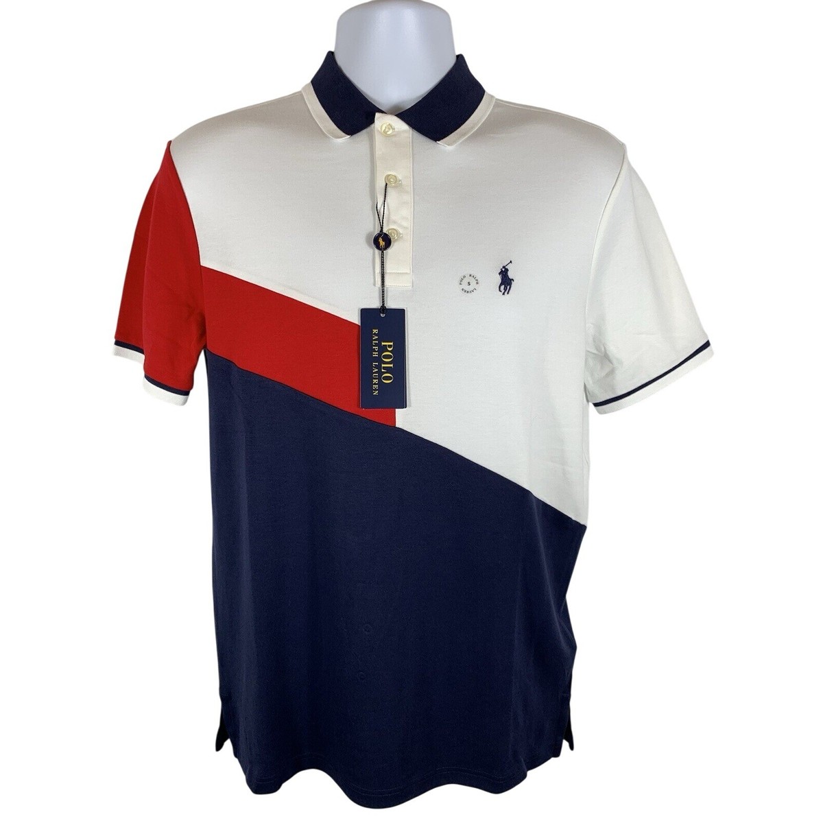 Polo Ralph Lauren Shirt Classic Fit Red White & Blue Mens Size