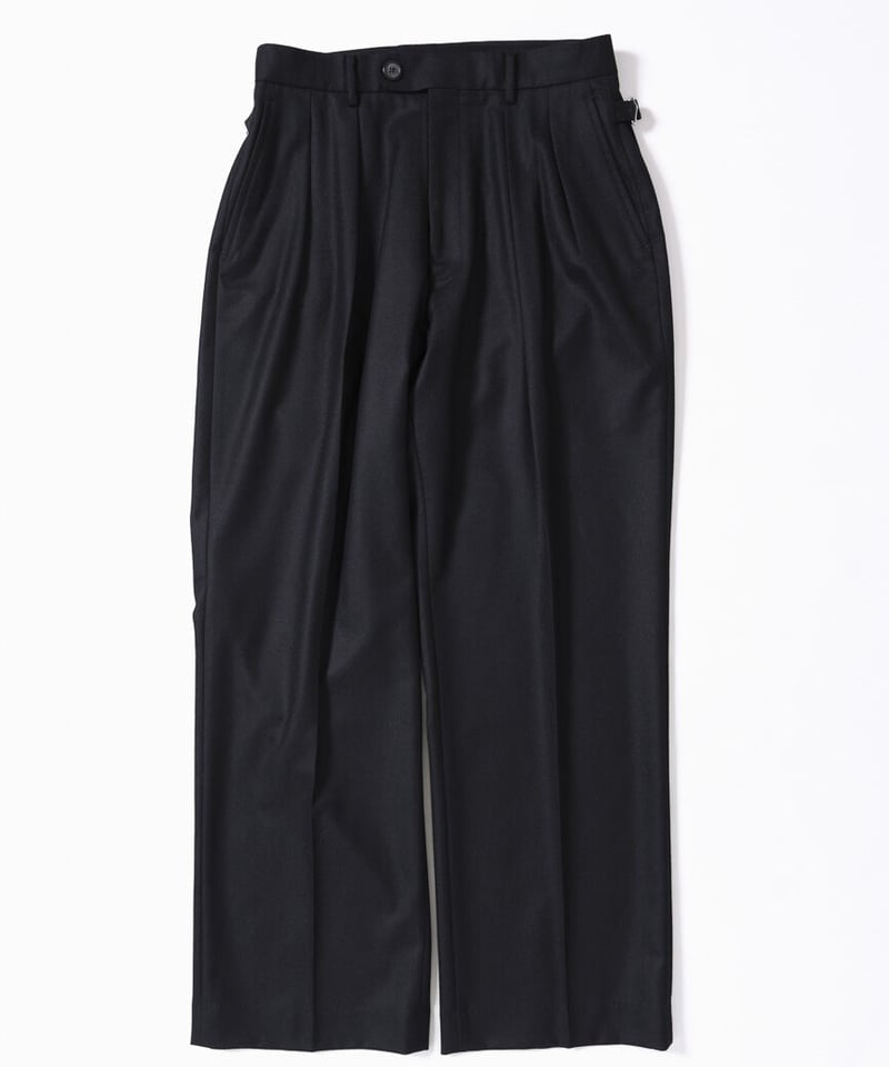 MBハイエンド尾州ウール クラシックハイウエストワイドスラックス | MB