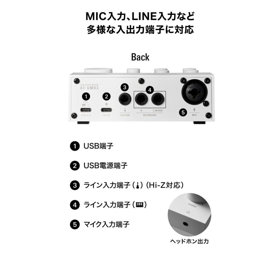 オーディオテクニカ（audio-technica） AT-UMX3 WH 公式ストア限定 USB