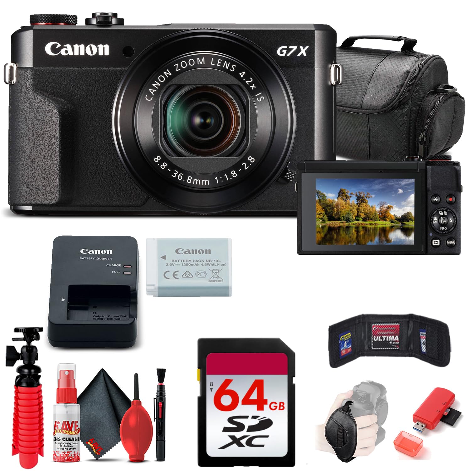 Canon PowerShot G7 X Mark II Digital Camera (1066C001) + 64GB