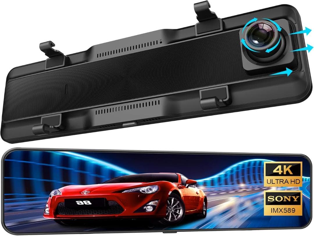 ドライブレコーダー ミラー型 11インチ 2カメラ　SDカード付　ドラレコ 楽天市場】ドライブレコーダー ミラー型 4K 2160P 高画質 前後カメラ